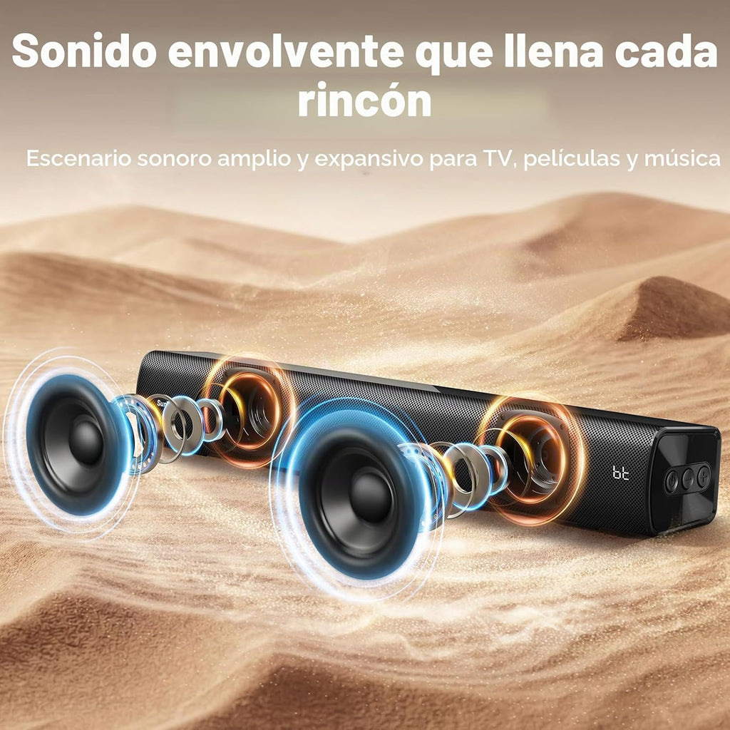 Barra de sonido para Smart TV,Barra de sonido 2.1CH con subwoofer,Máquina