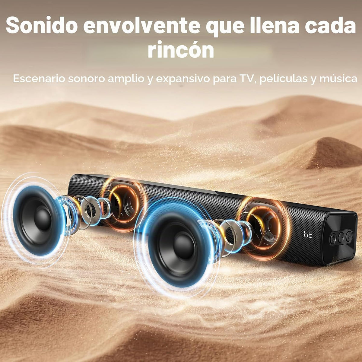 Barra de sonido para Smart TV,Barra de sonido 2.1CH con subwoofer,Máquina