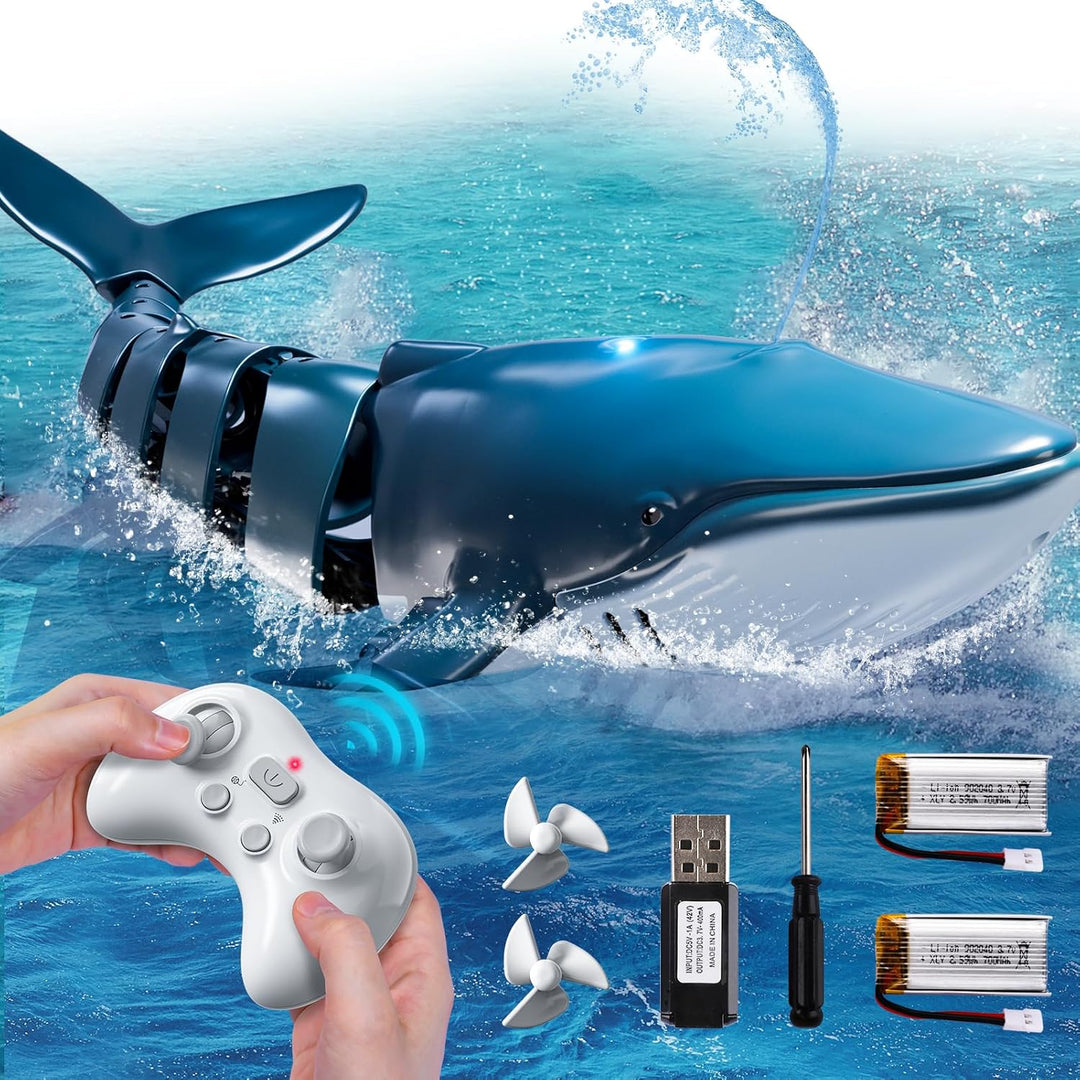 Juguetes de tiburón ballena con control remoto para niños, escala 1...