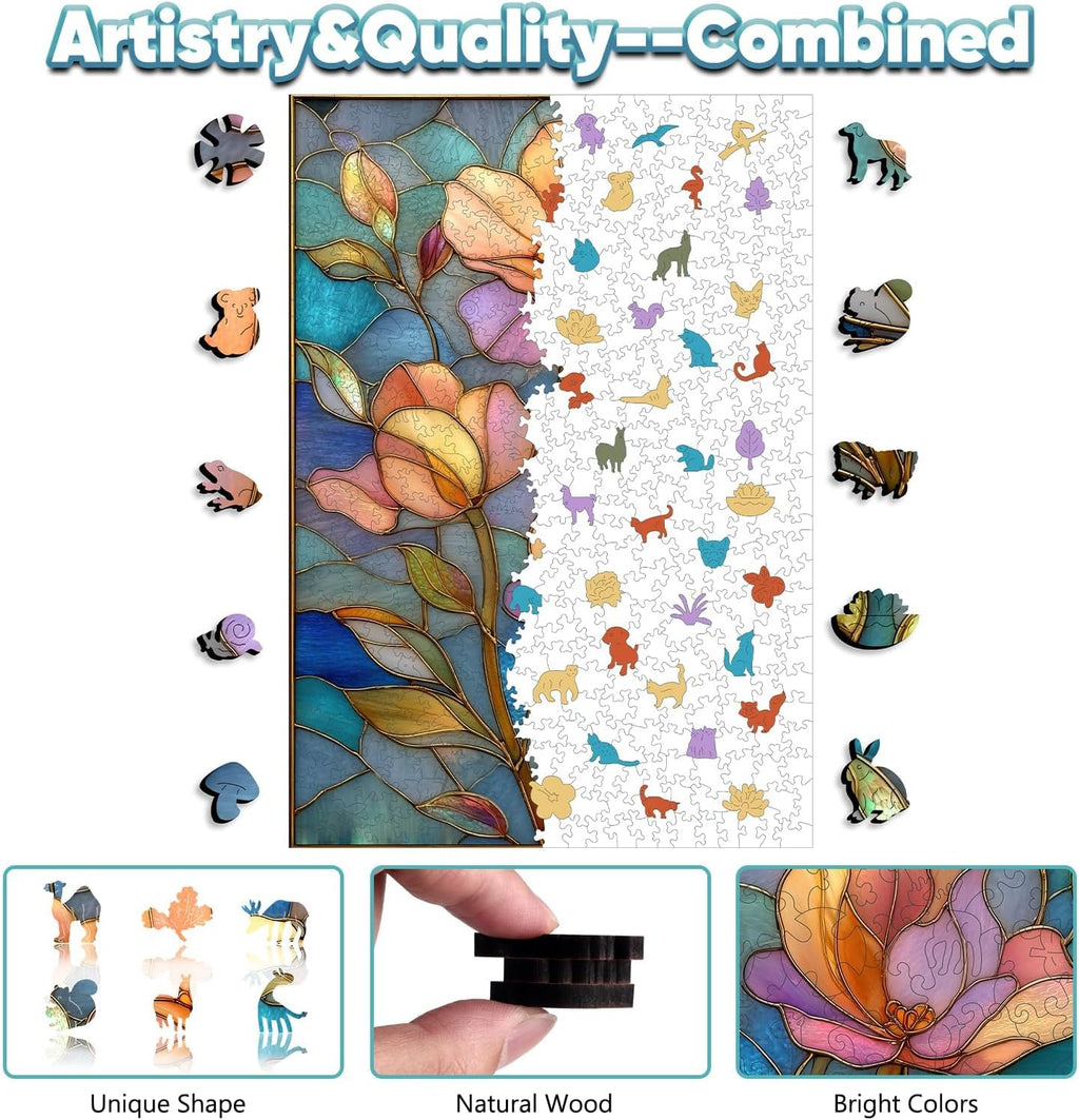 1000 Piezas Rompecabezas de Madera 5mm SoftPink Flor Decor 16x23.4in