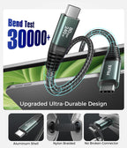 Cable de carga USB-C de 240 W de 3.3 pies, cable de datos USB C de 80 Gbps