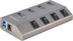 StarTech.com, 5G4AIBS-USB-HUB-NA, hub USB 2.0 de 4 puertos, alimentado