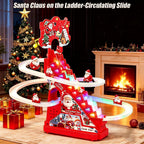 Juego de juguetes de escalada de Papá Noel, juguetes eléctricos de escalada con diapositivas para jugar juego de carreras de Papá Noel, juguetes de escalada con luz LED, música y 9 figuras para niños