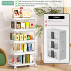 Kmiectse Contenedores de almacenamiento transparentes con tapas - Contenedores de plástico de 4 niveles con ruedas, contenedor de almacenamiento apilable, caja organizadora de armario para dormitorio