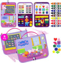 Peppa Pig Tablero Ocupado para Niños Pequeños – Juguetes Montessori para niños de 1, 2, 3, 4 años, Tablero Sensorial de Actividad Educativa para el Aprendizaje Preescolar de Habilidades Motoras Finas