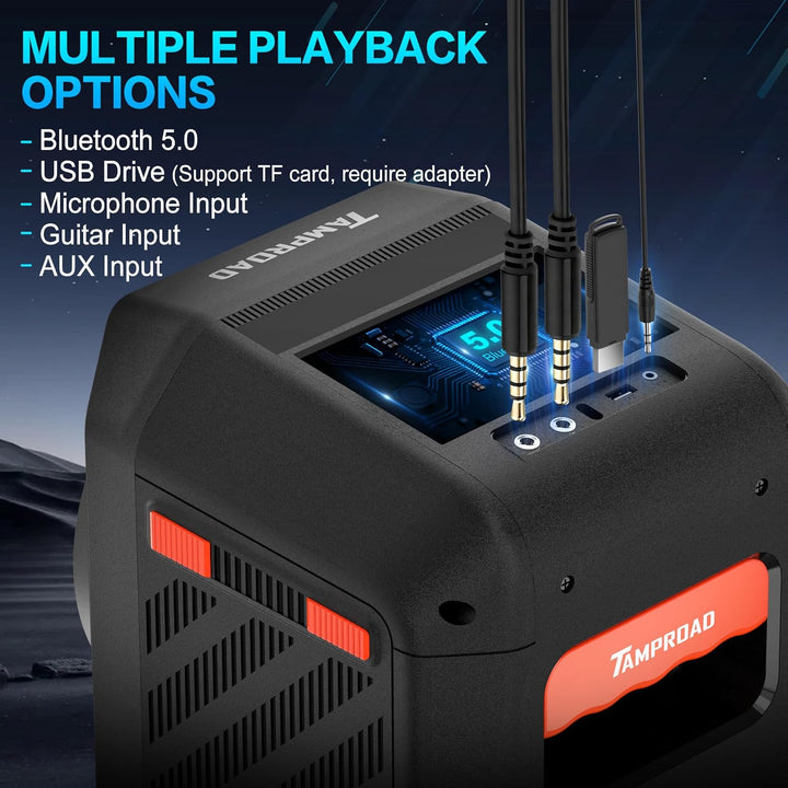 TAMPROAD Altavoz Bluetooth, 300 W de potencia máxima Boombox altavo...