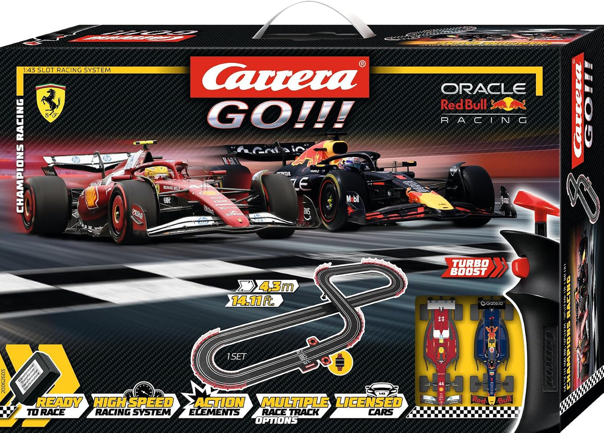 Carrera GO Champion's Racing Electric 1:43 Scale Slot Car Race Track Set