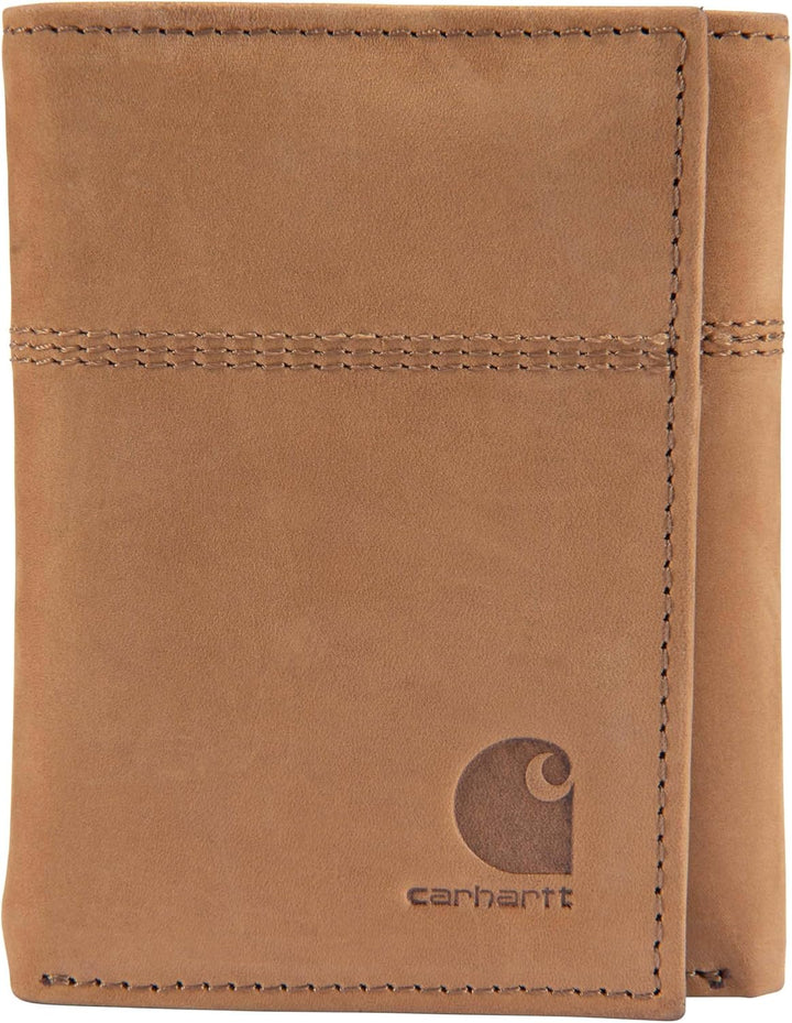 Carhartt Carteras de Cuero de Grano Completo para Hombre, Bloqueo R...