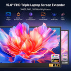 Extensor de pantalla triple para computadora portátil de 15.6", mon...