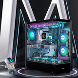 MUSETEX Chasis para PC ATX 6 Ventiladores PWM ARGB Preinstalados, C...