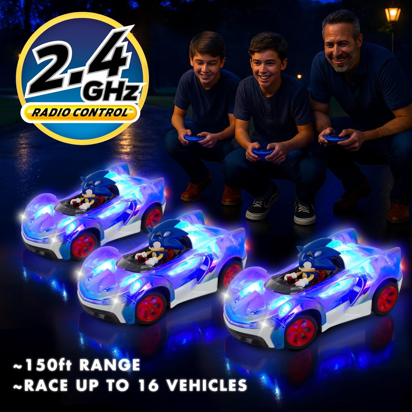 NKOK Team Sonic Racing R\/C Ready to Run Sonic Glow Racer con Turbo...