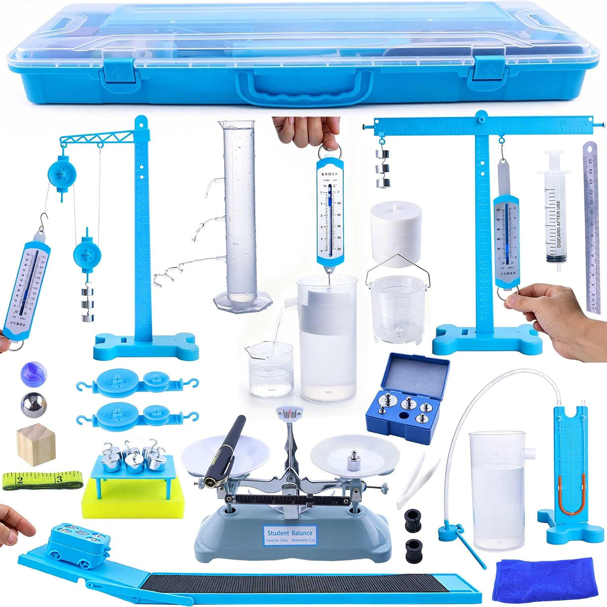 Kit de mecánica física, juego de laboratorio con polea, equilibrio