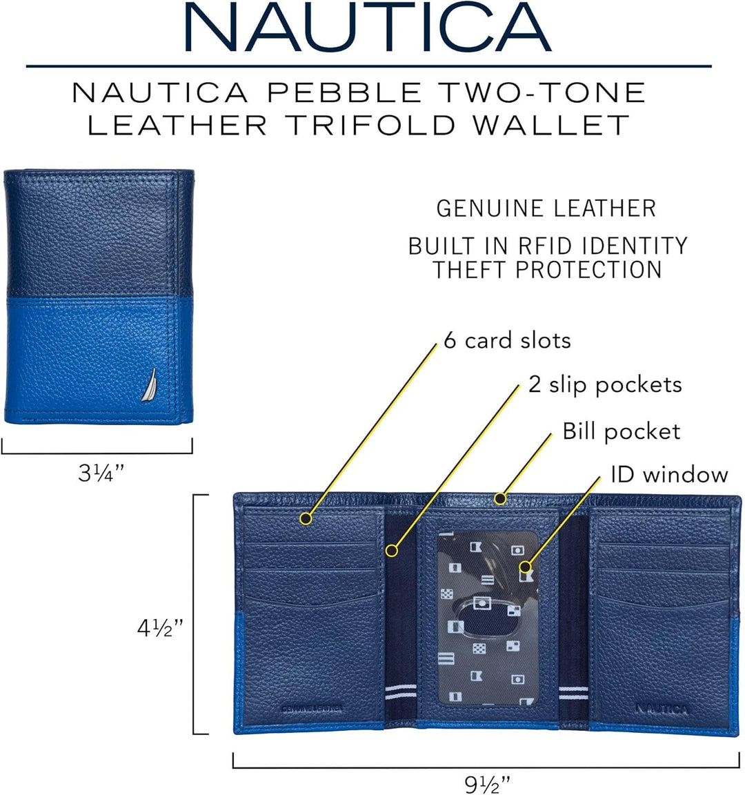 Nautica Men's Trifold Wallet | RFID Blocking Protection | ID Wi...