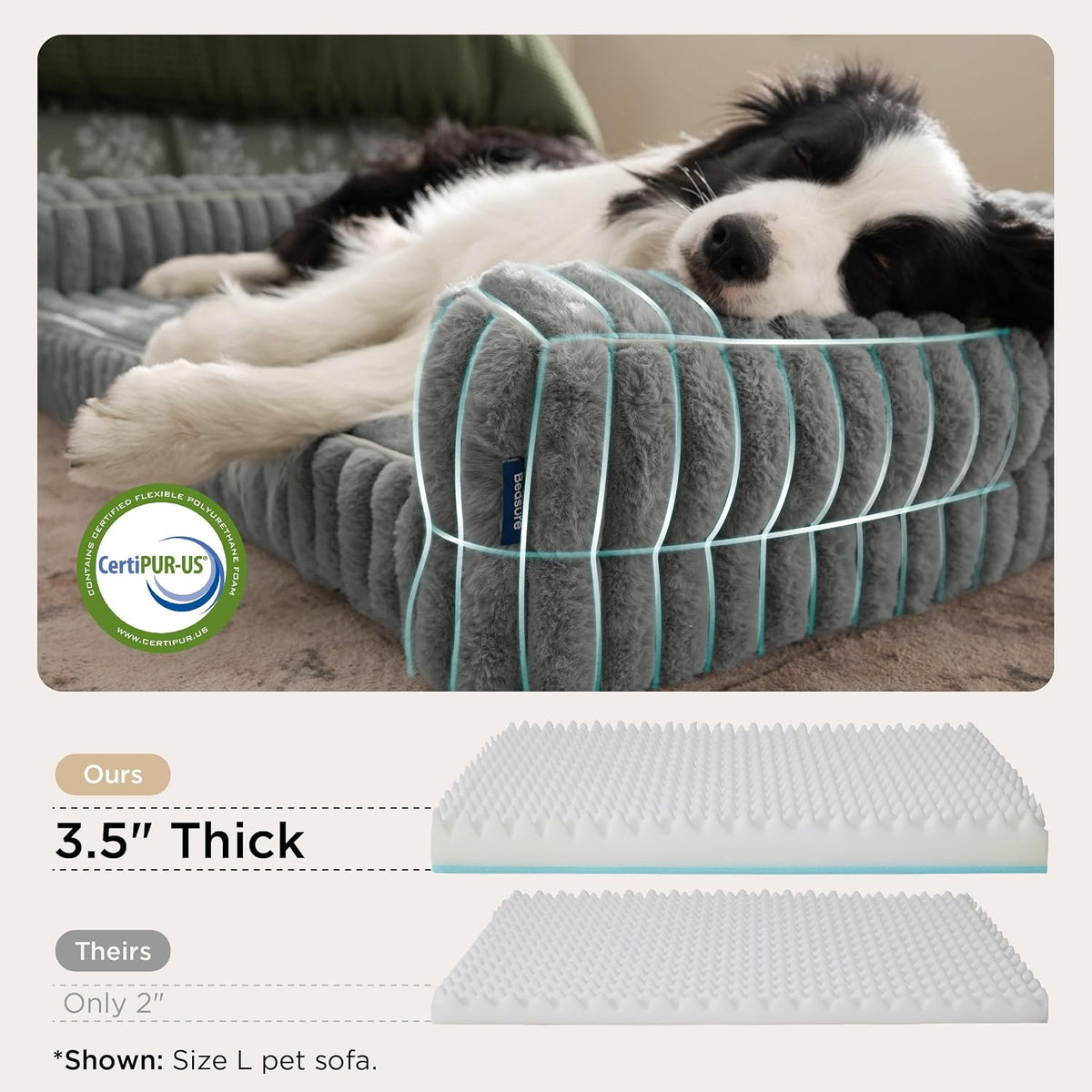 Bedsure ComfyFleece® - Camas ortopédicas de espuma viscoelástica para