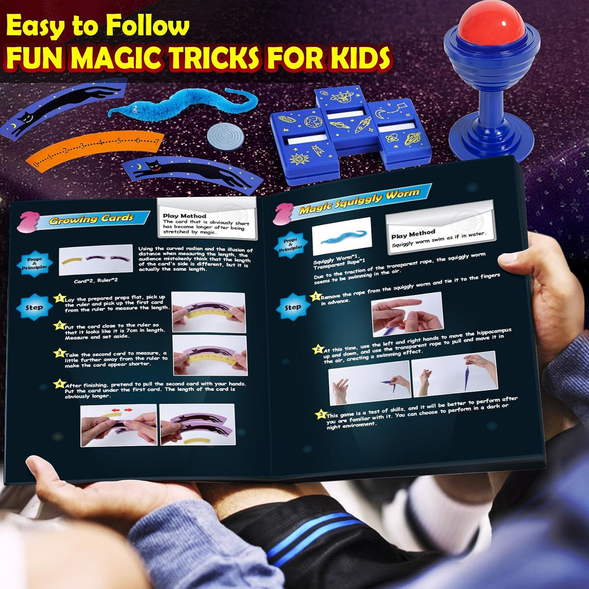 PATIFEED Kit mágico para niños con disfraz de mago, sombrero, varita