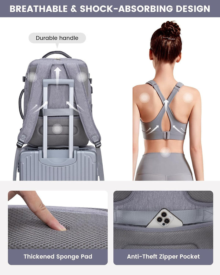 LOVEVOOK Mochila de viaje grande, mochila de mano para aviones, Viajes