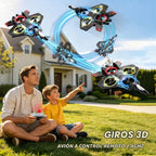 4DRC Aviones RC de espuma con control remoto para niños y adultos, 3 baterías, avión de combate RC con luz, 360° Flip Fighter Jet Toys, Stunt Roll, regalos de juguete de avión para niños