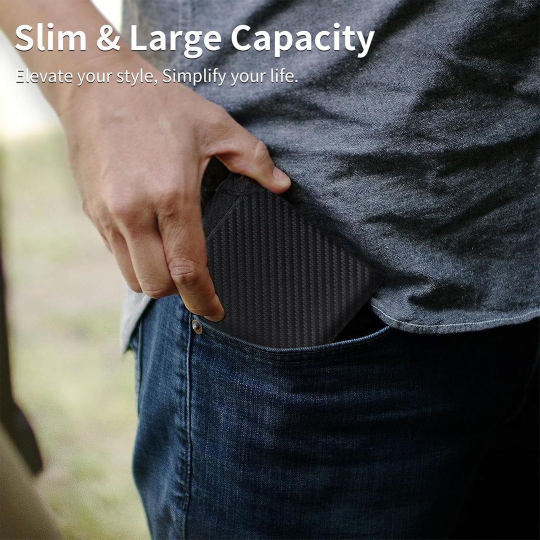 Swallowmall Cartera de cuero con bloqueo RFID para hombre, billeter...