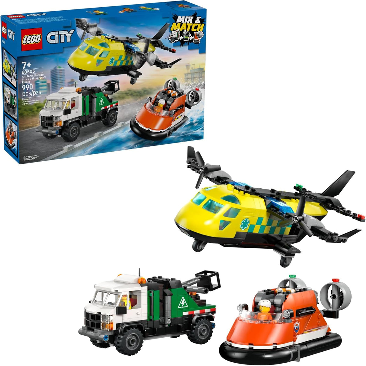 LEGO City Airplane, Service Truck &amp; Hovercraft Remix Juguete de...