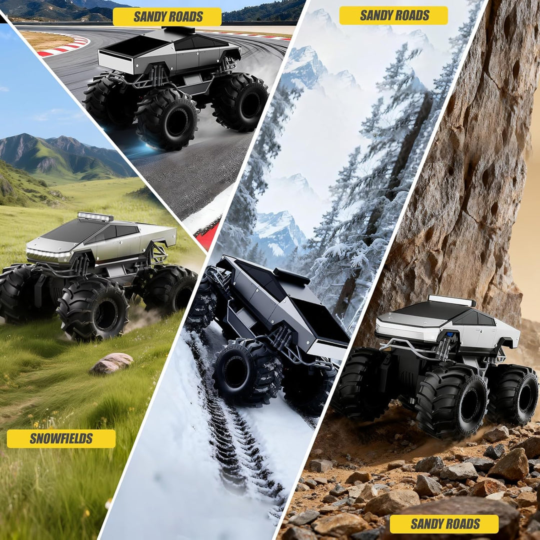 Coche de control remoto, 1:18 coches RC anfibios, camioneta todoter...