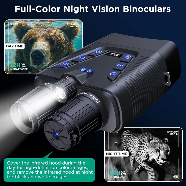 Gafas de visión nocturna binoculares de visión nocturna 4K