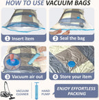 4 bolsas de almacenamiento al vacío jumbo XXL para ropa de cama
