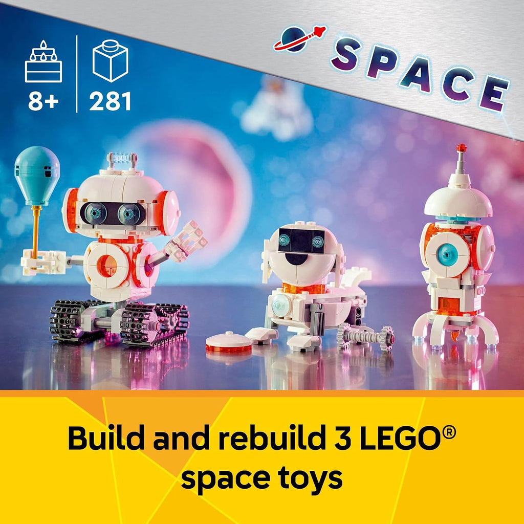 LEGO Creator 31164 - Robot espacial 3 en 1, kit de juguete de construcción para niños con 3 opciones, robot, nave espacial o perro, regalos de cumpleaños para niños y niñas de 8 años