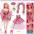 Juego de muñecas de moda de juguete americano de 11.5 pulgadas | Paquete de 4 muñecas de princesa para niñas de 6 a 12 años | Juego de muñecas con accesorios como bolso, sombrero, corona, collar