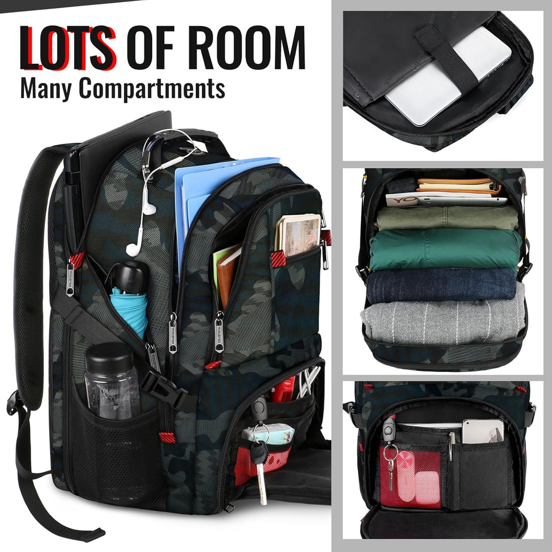 YOREPEK Mochila de viaje, extra grande de 50 litros para laptop par...