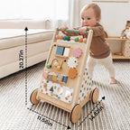 Tiny Land Caminador de Madera para Bebés con Centro de Actividades, Caminador Montessori