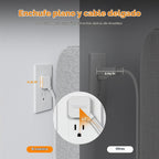 Regleta en torre TESSAN con enchufe plano y protección contra sobretensiones de 1050J, 6 ft, gris