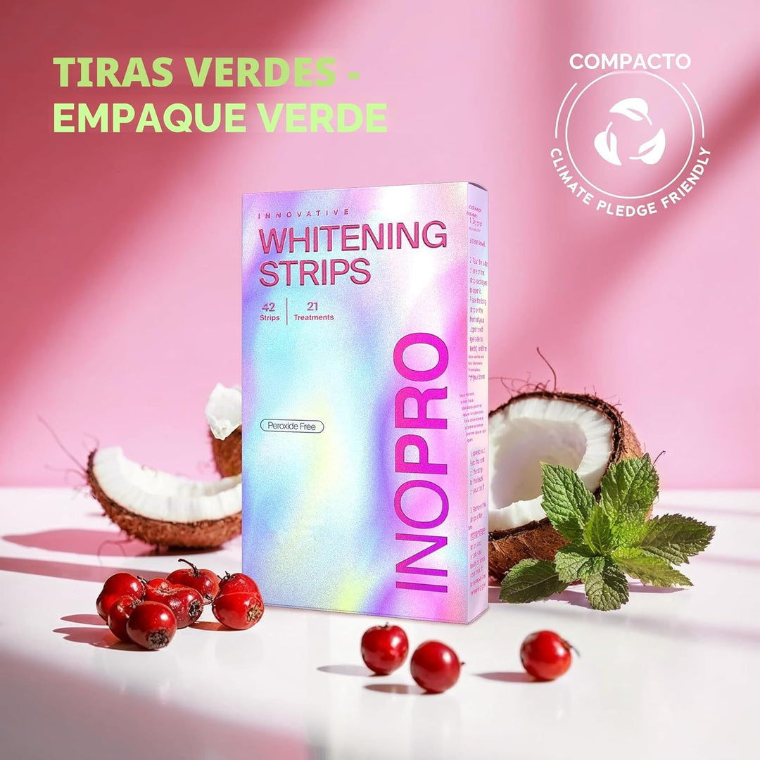 InoPro Kit de 21 tiras blanqueadoras dentales, blanqueador de dient...
