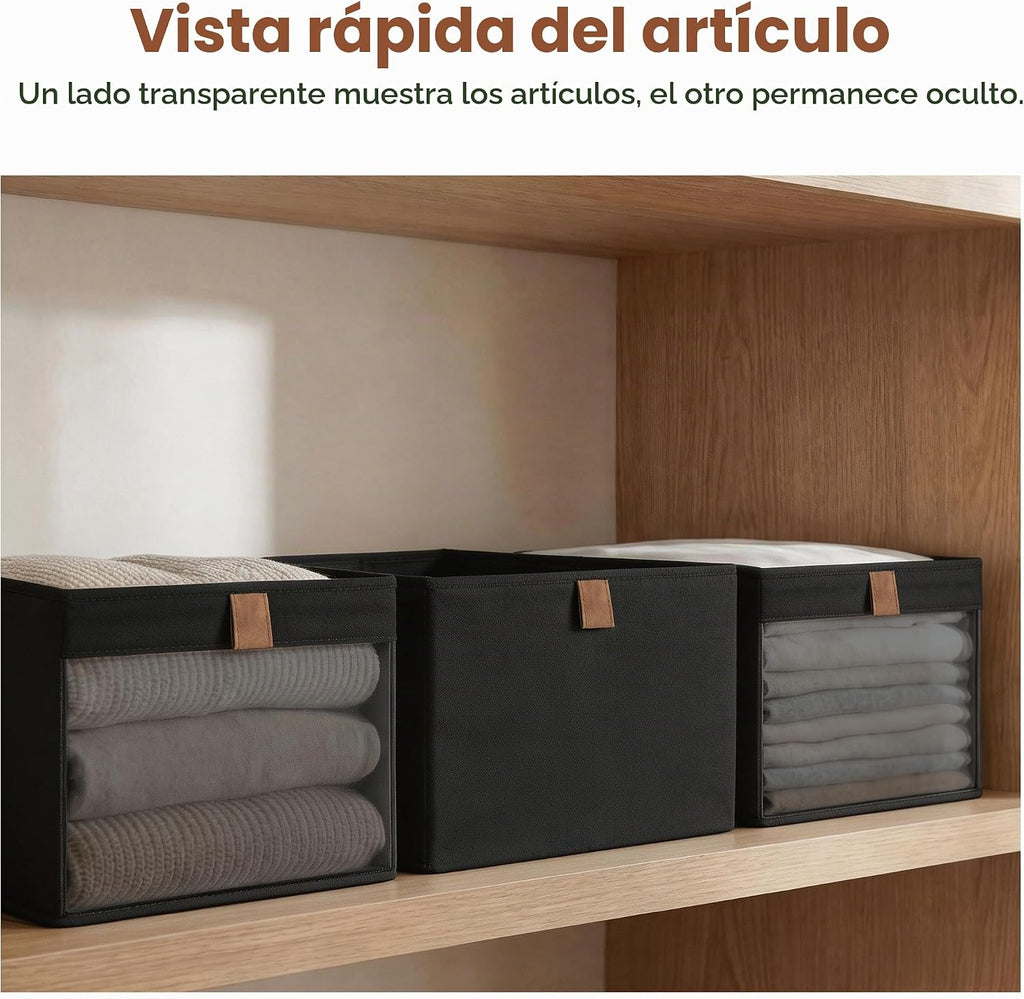 StorageWorks Contenedores organizadores de armario con ventana transparente