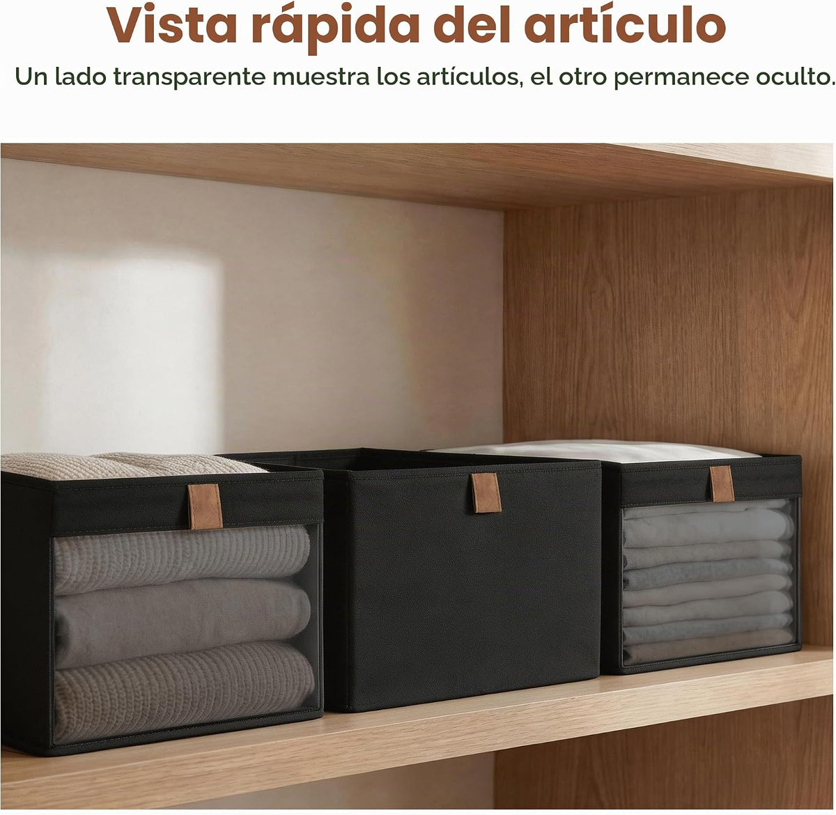 StorageWorks Contenedores organizadores de armario con ventana transparente