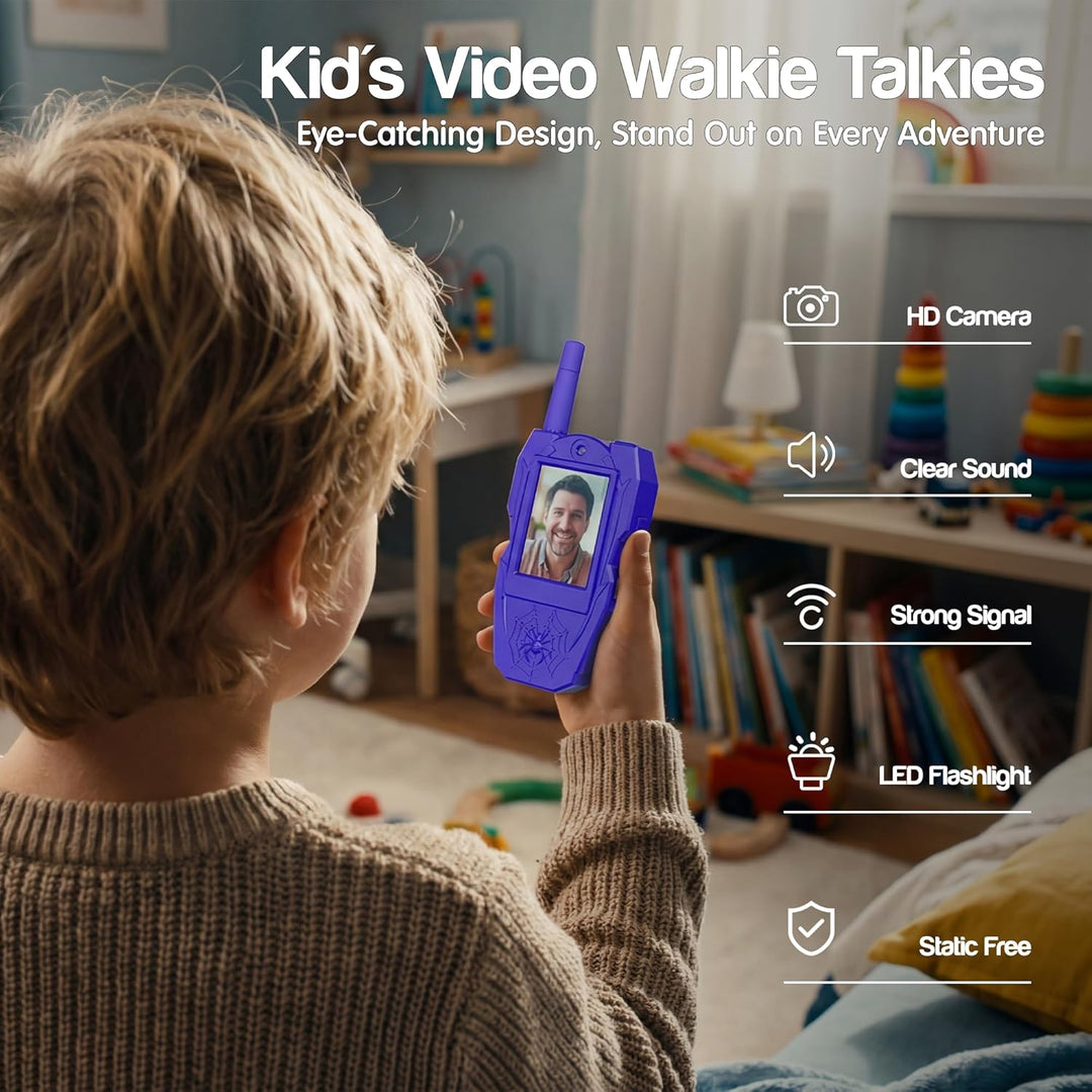 Walkie Talkies de video para niños, paquete de 2 unidades, cámara d...