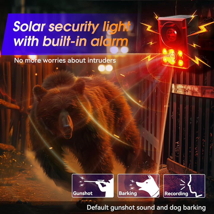 OUDAER Alarma Solar de Movimiento para Exteriores - Sonido