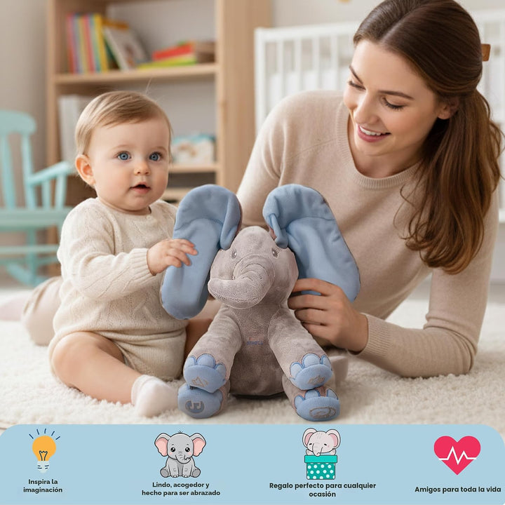 Dimple Kyle Peek A Boo Juguete de Elefante, Elefante de Peluche Int...