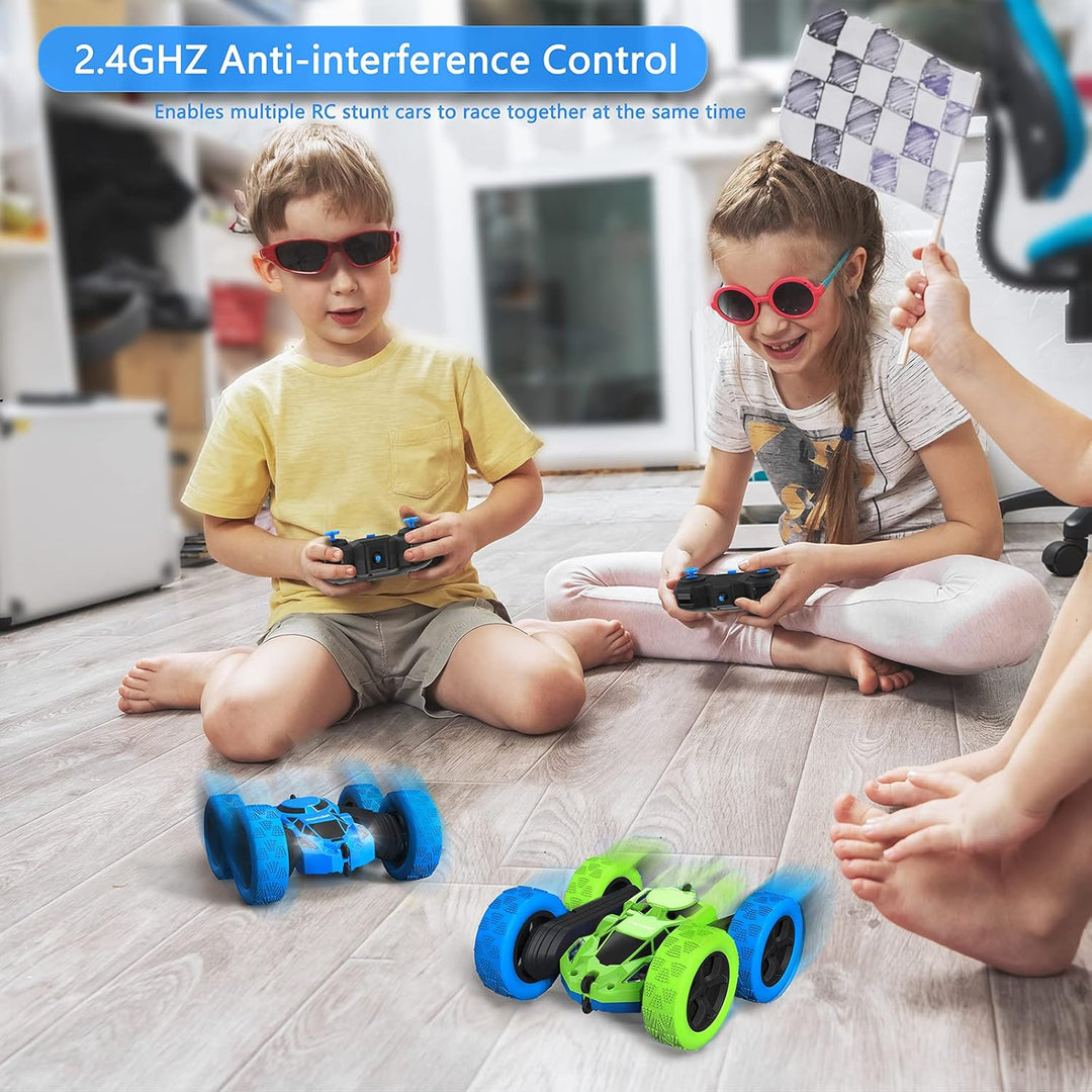 Coche de control remoto para niños de 6 a 12 años, doble cara girat...