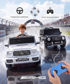 Mercedes-Benz AMG G63 - Coche eléctrico con licencia para niños, auto de paseo con control de padres, auto eléctrico G Wagon para niños, arranque suave, aviso de batería baja, Bluetooth, luces