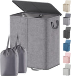 Lifewit Cesta doble para ropa sucia con tapa, bolsas de lavandería