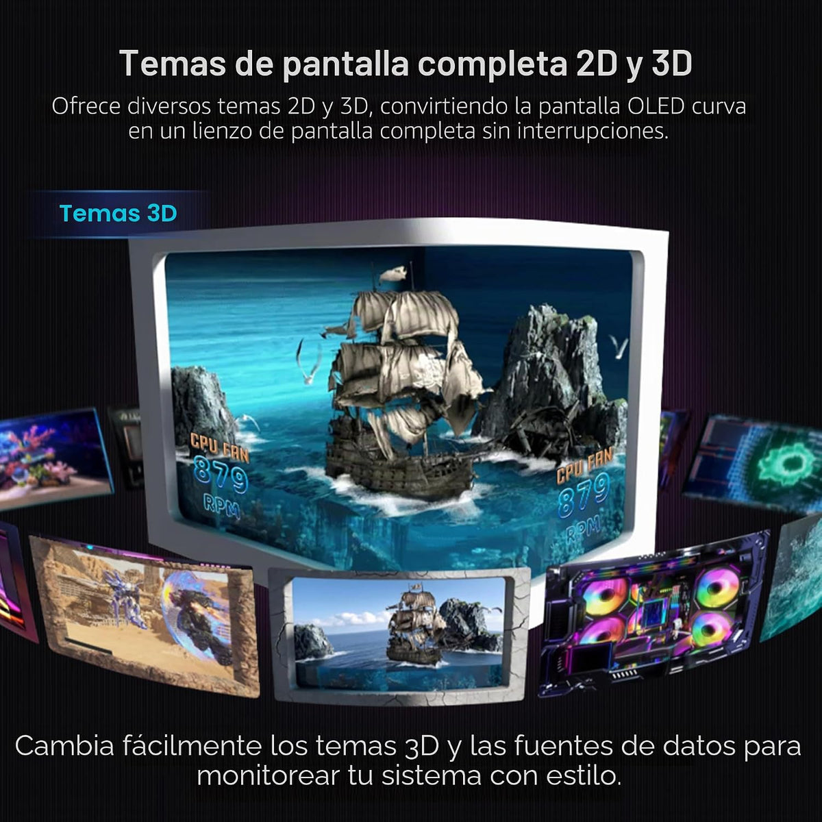 Lian Li Hydroshift II OLED Enfriador líquido de CPU curvo 360 - Vía...