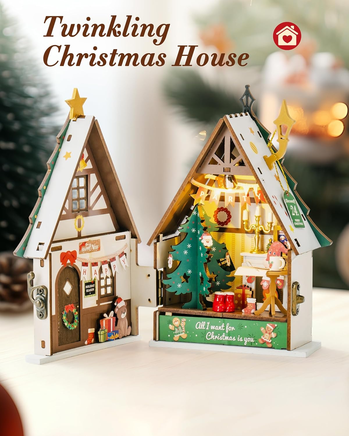 Rolife Kit de casa de muñecas en miniatura de madera, kit de bricolaje de casa de madera en miniatura para adultos para construir, rompecabezas de madera en 3D coleccionable para decoración del hogar