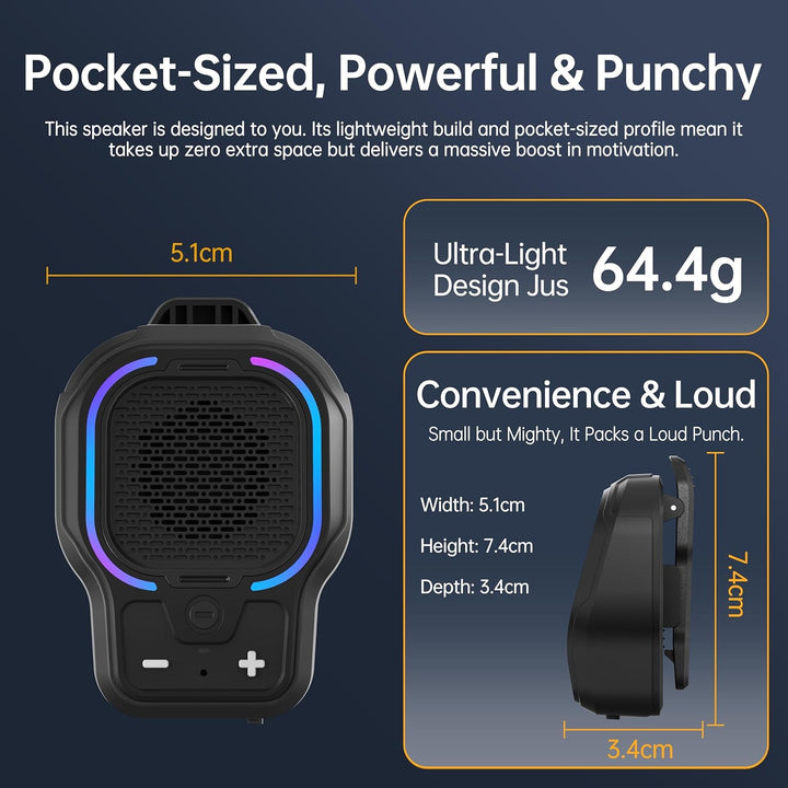Altavoz Bluetooth portátil, altavoz inalámbrico portátil con clip m...