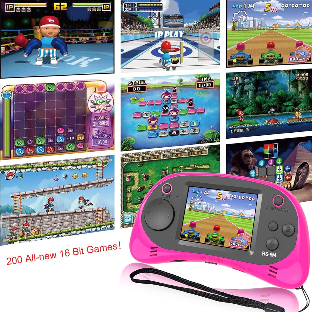 EASEGMER Juegos de Mano Portátiles para Niños de 16 Bits con 220 Ju...