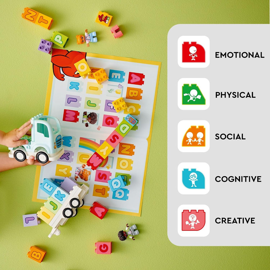 LEGO DUPLO - Juguete de camión del alfabeto de la ciudad, juguetes educativos y de aprendizaje para niños y niñas en edad preescolar, a partir de 2 años, bloques del alfabeto para niños y niñas, ideas