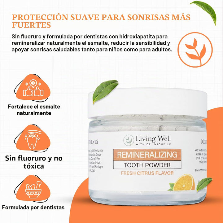 Living Well with Dr. Michelle Polvo de dientes remineralizante de c...