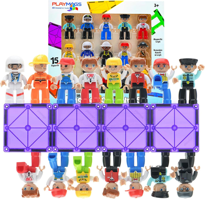 Playmags Conjunto de 15 Figuras Magnéticas Grandes de la Comunidad...