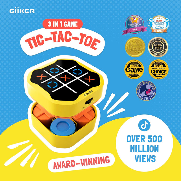 GiiKER Juego Tic Tac Toe Bolt, Juegos de Mano Originales 3 en 1, Ju...