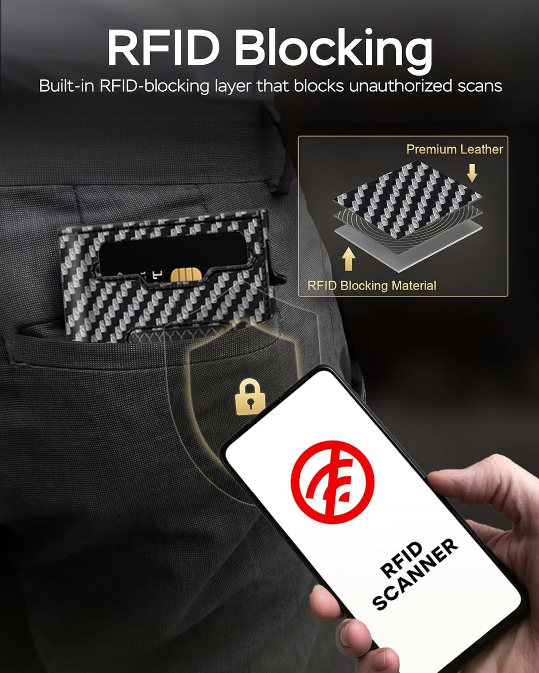 Vast Scenery Billetera para hombre para AirTag, cartera RFID para h...