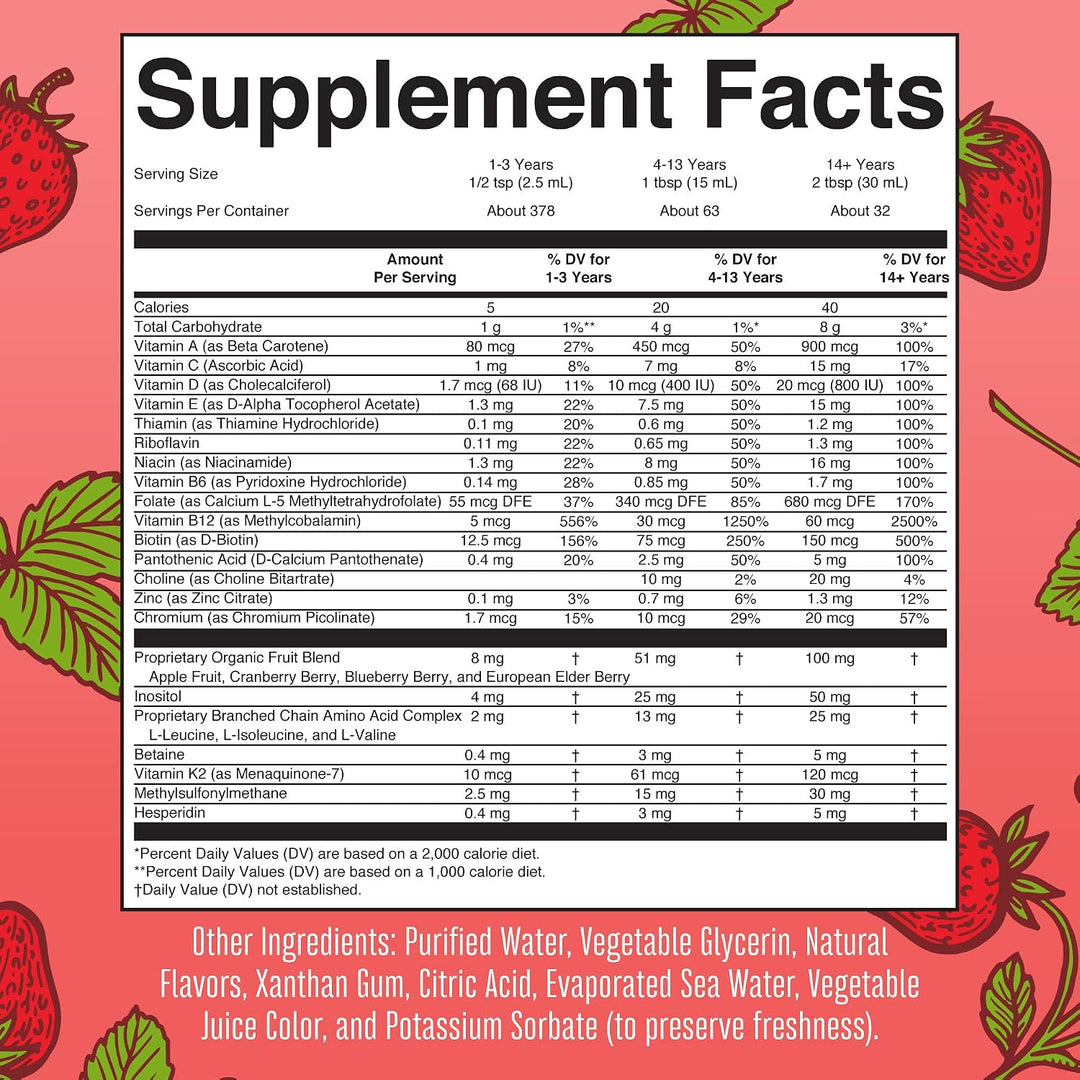 MARYRUTH'S Multivitamínico líquido matutino (fresa) y líquido d...